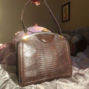 Vintage GENUINE Lizard Skin 1940s Handbag
